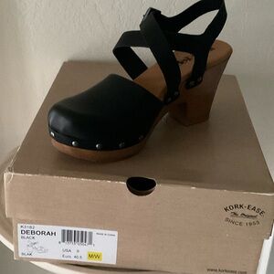 Kork-Ease Black and Brown Deborah Mules